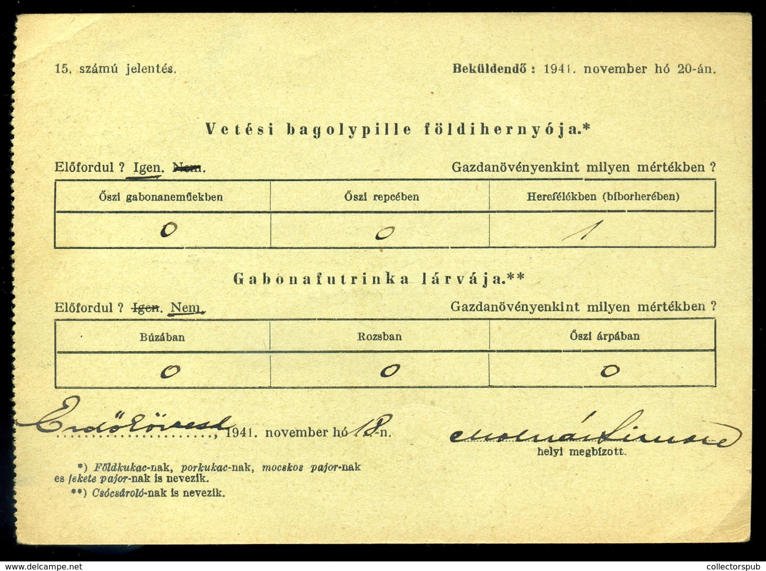 ERDŐKÖVESD 1941. Nyomtatvány Egerbe Küldve Felezett Portó Bélyeges Portózással, Postaügynökségi Bélyegzéssel  /  Documen - Covers & Documents