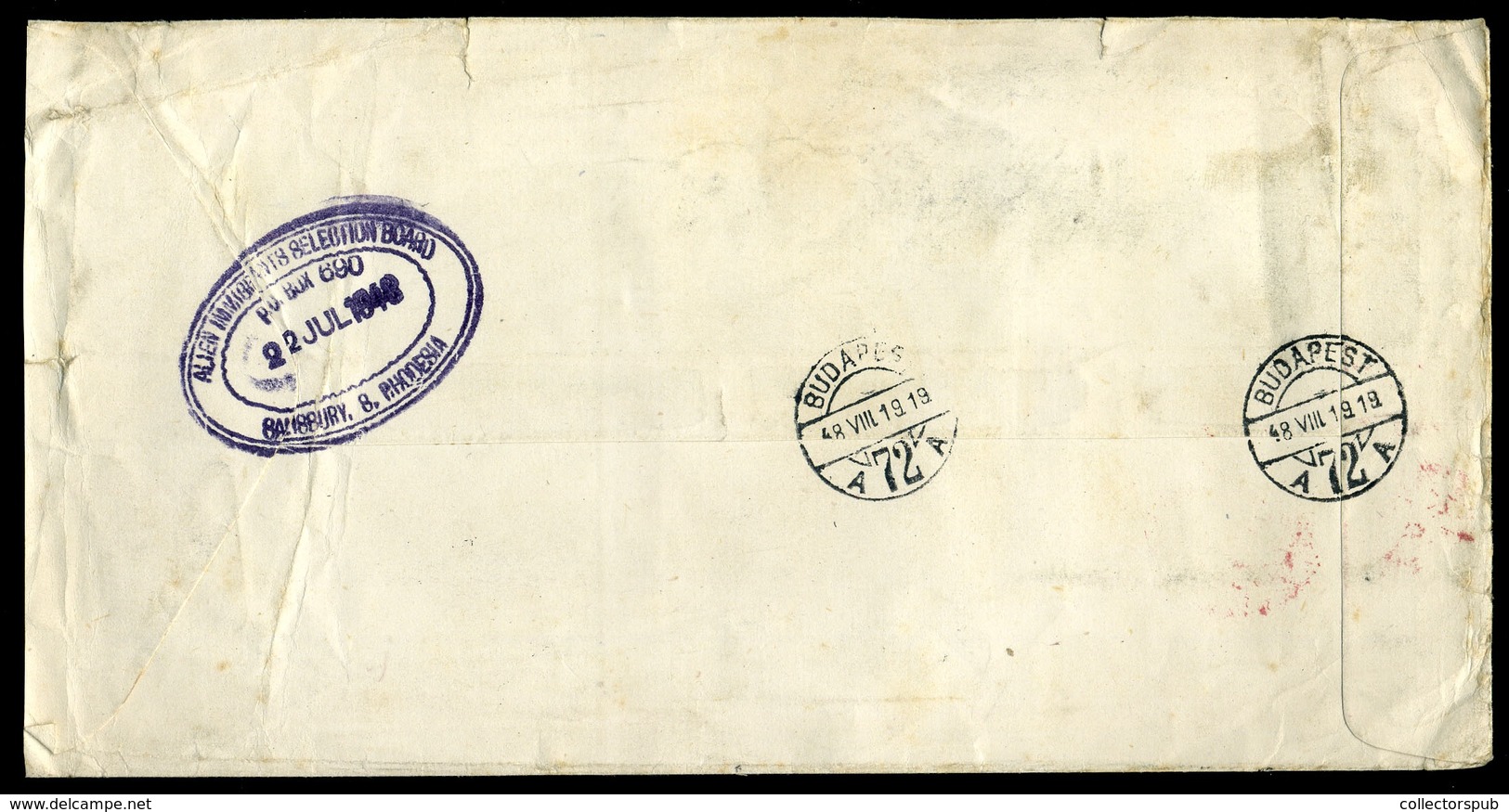 1948. Levél Dél-rodéziából Csepelre Küldve, Portózva !  /  Letter From South -Rodesia To Csepreg, Postage Due - Covers & Documents