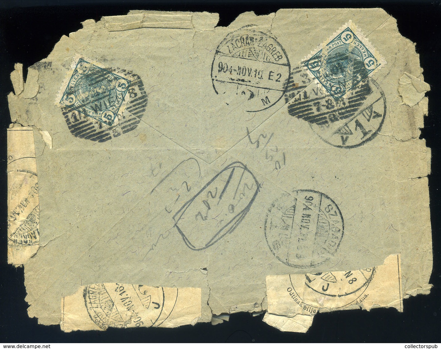 1904. Érdekes, Többször Továbbküldött és Portózott Roncs-vándorlevél !  /  Intr. Multiple Forwarded And Postage Due Wrec - Used Stamps