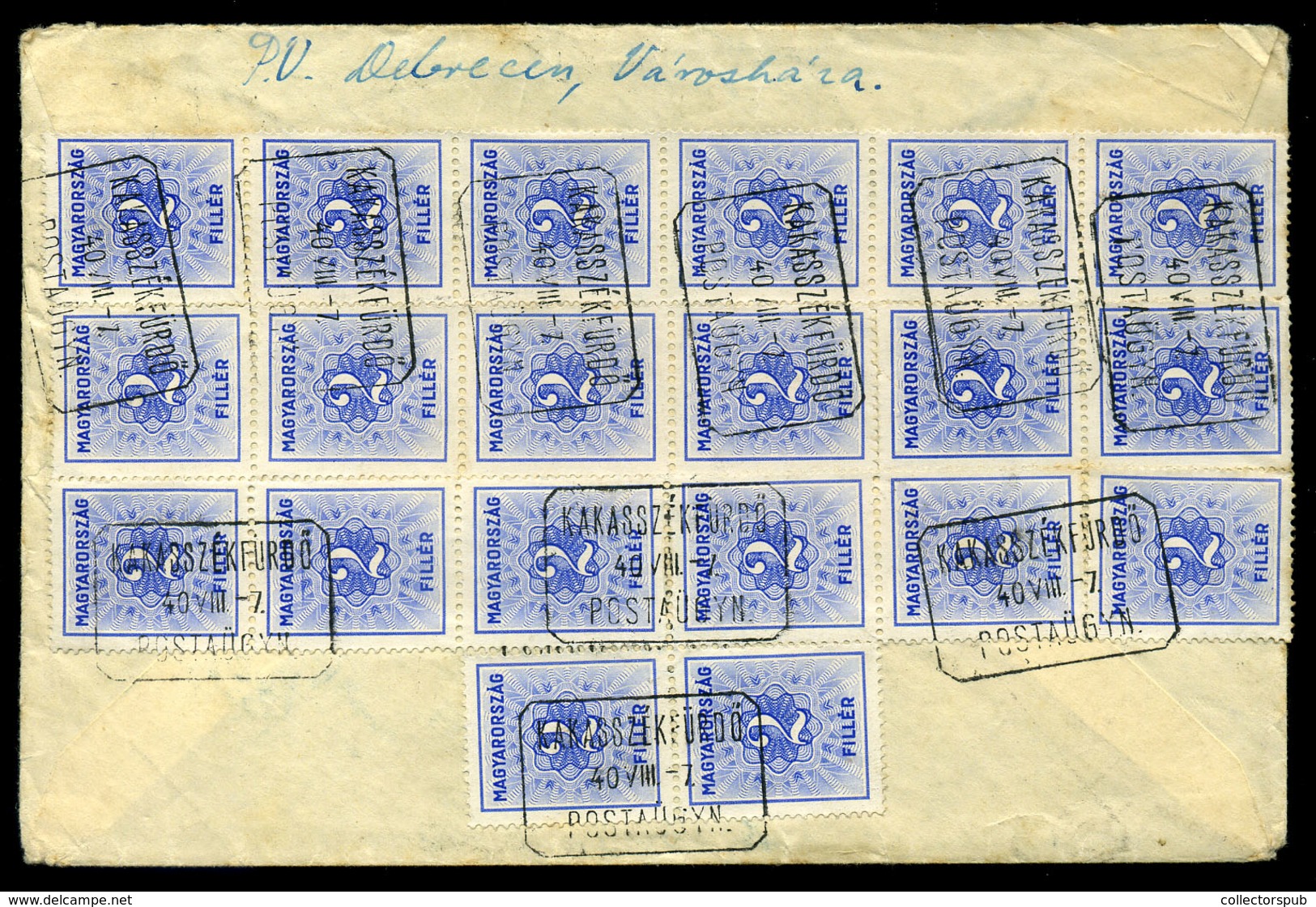 DEBRECEN 1940. Érdekes Háromszor Portózott Levél > Postaügynökség Bélyegzéssel.  /  Intr. Triple Postage Due Letter Post - Briefe U. Dokumente