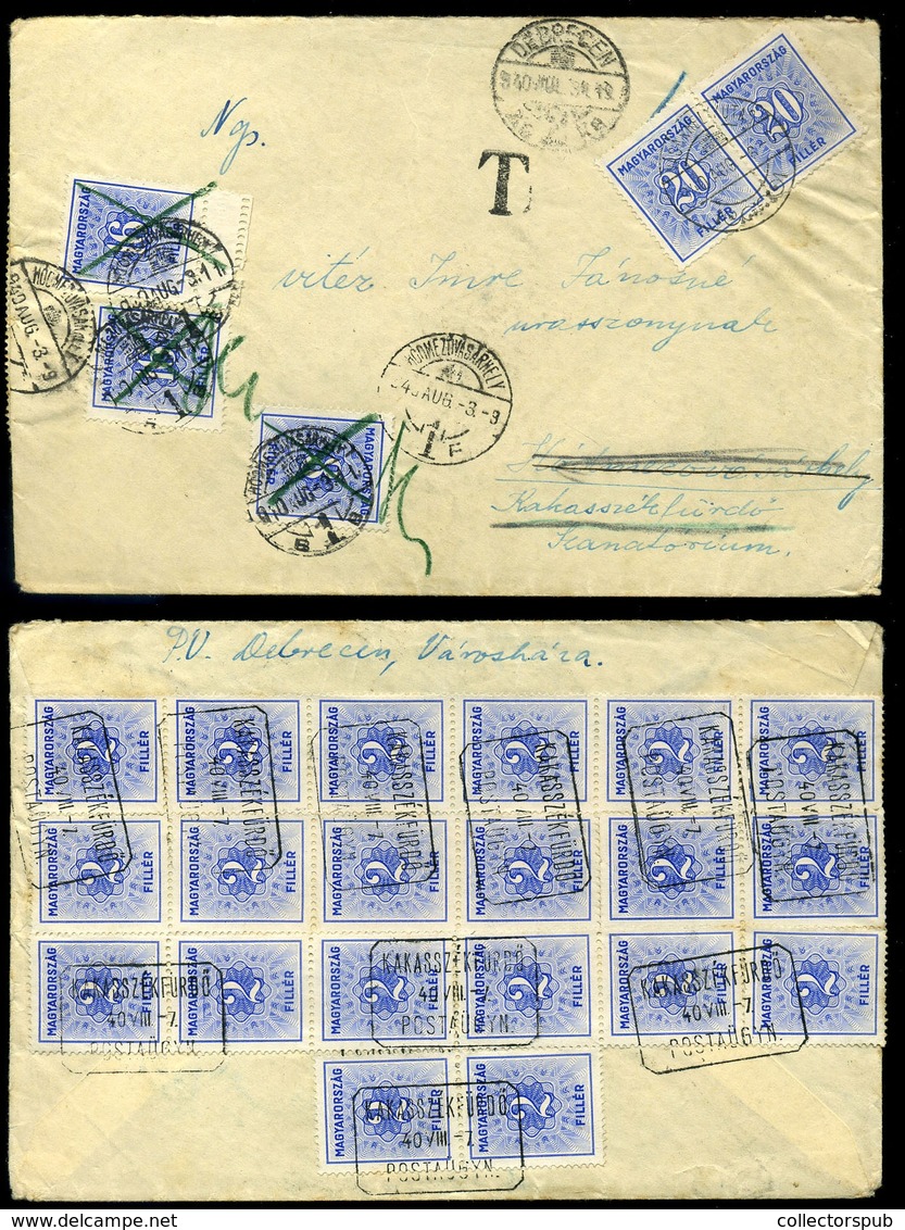 DEBRECEN 1940. Érdekes Háromszor Portózott Levél > Postaügynökség Bélyegzéssel.  /  Intr. Triple Postage Due Letter Post - Covers & Documents