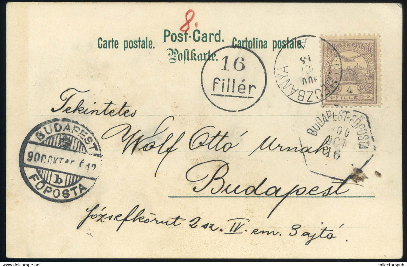 SELMECBÁNYA 1900. Motívum Képeslap Budapestre Küldve 16f Portó Bélyegzéssel  /  Vintage Pic. P.card  Motif To Budapest 1 - Used Stamps