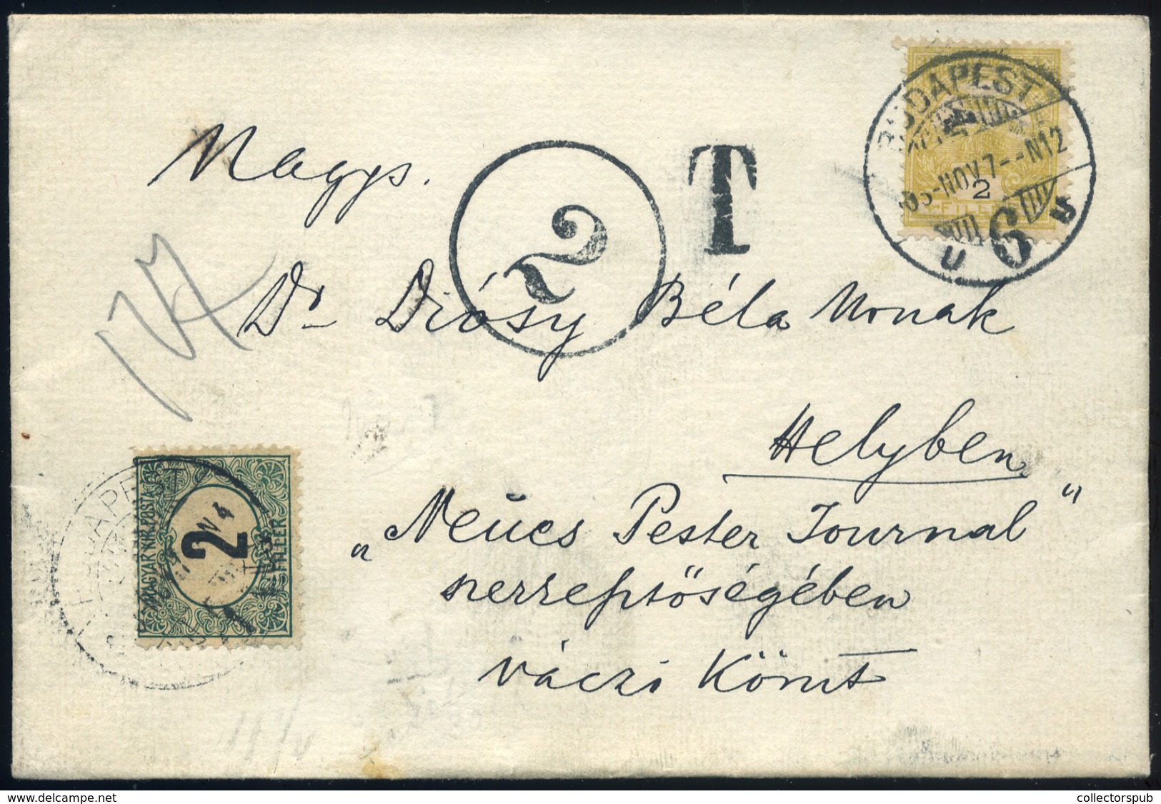 BUDAPEST 1903. Dekoratív Helyi Levél 2f Portóbélyeggel és Bélyegzéssel  /   Decorative  Local Letter 2f Postal Due Stamp - Used Stamps