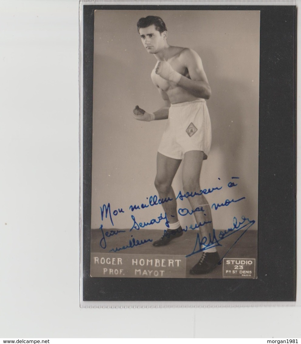 .BOXING.BOKSEN. PHOTO. Studio23.   BOXEUR  ROGER HOMBERT. PROF. MAYOT  SIGNEE. AUTOGRAPHE - Boxing