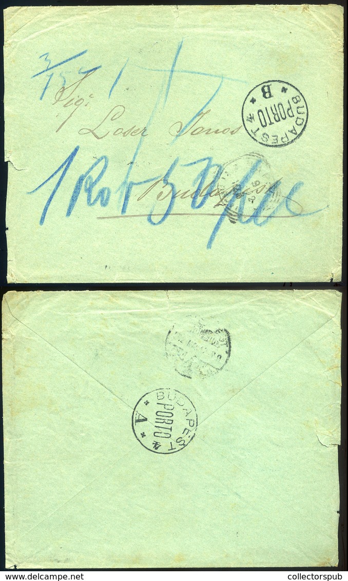 1902. Levél Olaszországból Budapestre 1K50f Kézírásos Portózással !  /  Letter From Italy To Budapest 1K50f Hand Written - Used Stamps