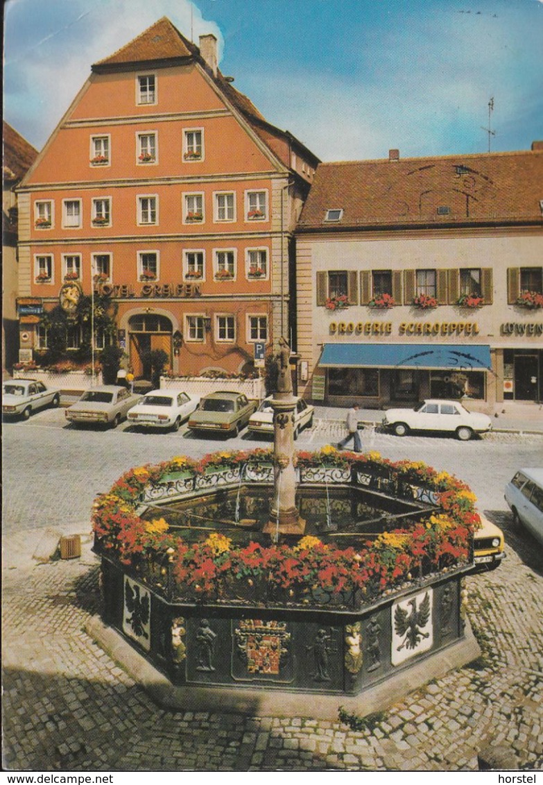 D-91555 Feuchtwangen - Marktplatz - Cars - Opel - Mercedes - Ford - Nice Stamp - Feuchtwangen