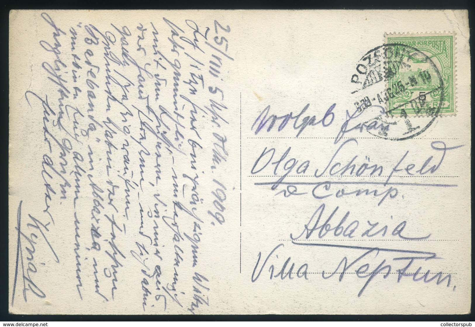 POZSONY 1909. Régi Képeslap, Troli / Vintage Pic. P.card, Trolley - Hungary