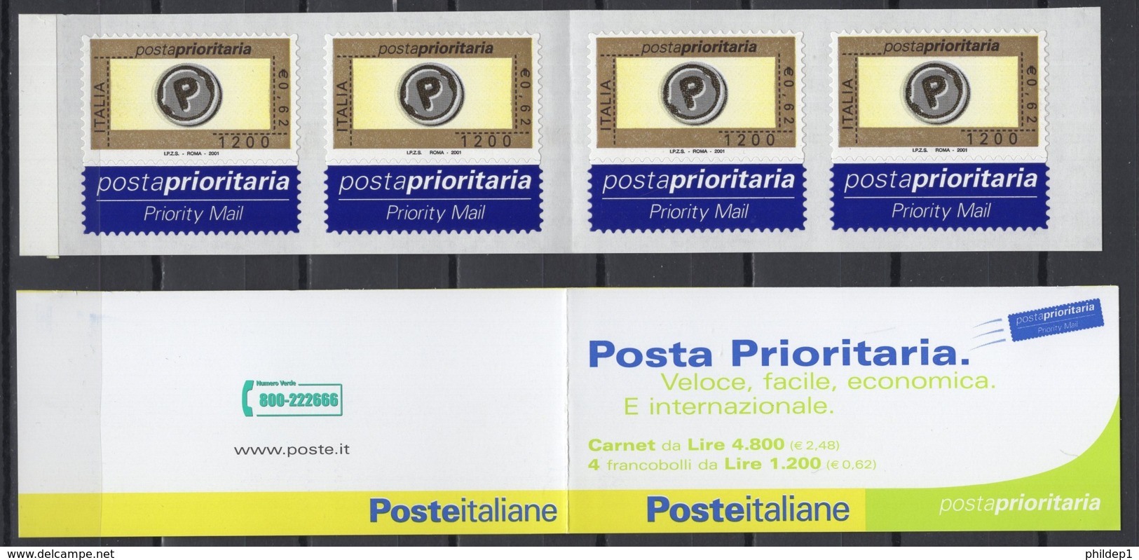 Italie. An 2001. Carnet C2483 **, MNH, Neuf(s). Cote Y &T 2012 : 10 € - Booklets