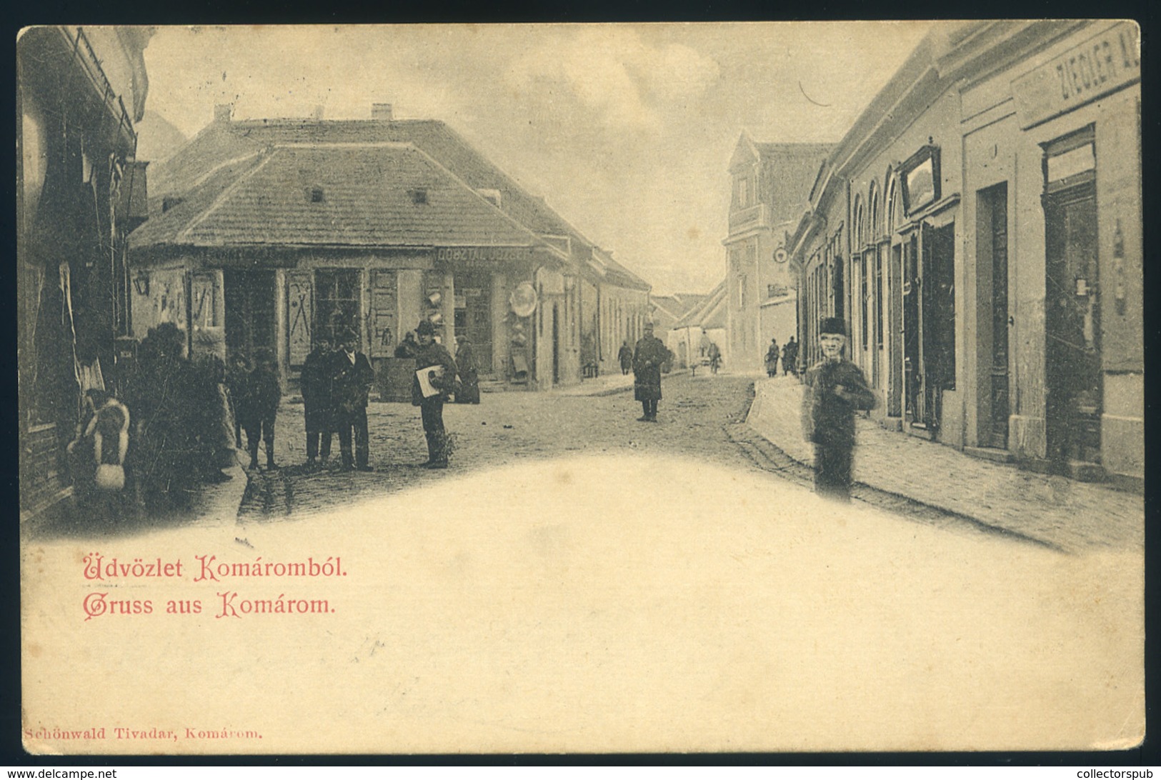 KOMÁROM 1900. Utcakép, üzletek, Régi Képeslap / Vintage Pic. P.card Street View, Stores - Hungary