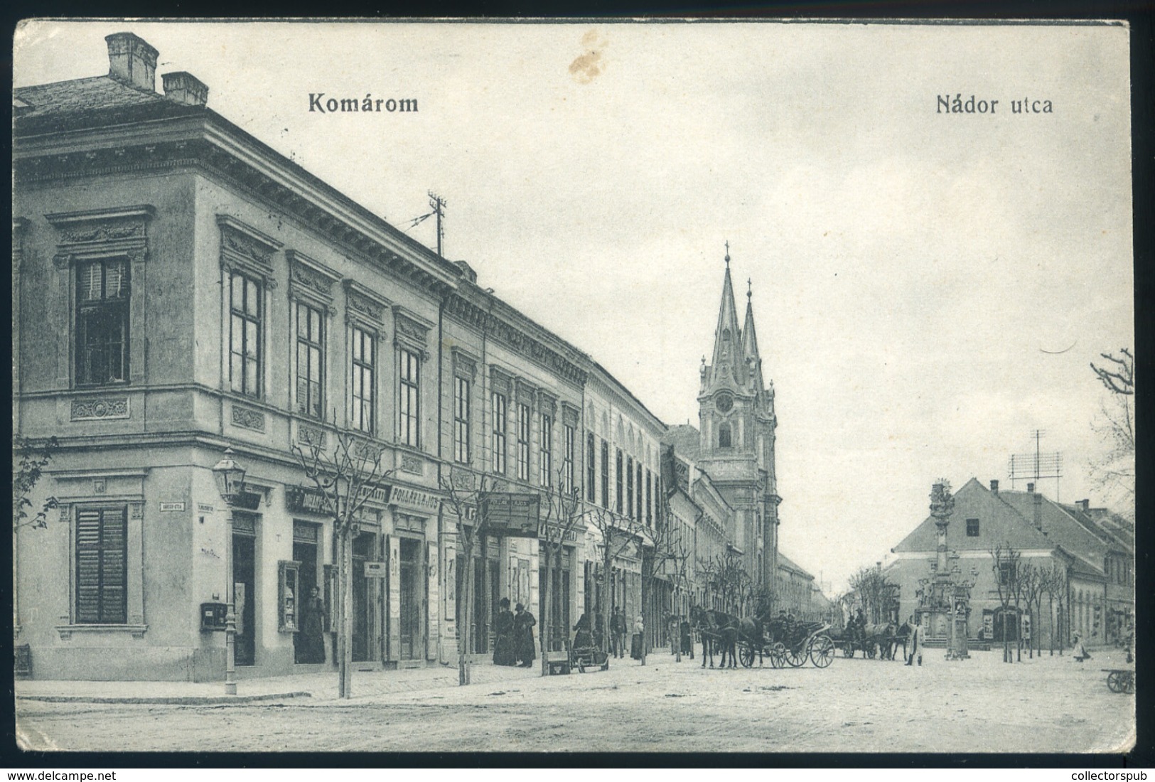 KOMÁROM 1914. Nádor Utca, üzletek, Régi Képeslap / Vintage Pic. P.card, Nádor St., Stores - Hungary