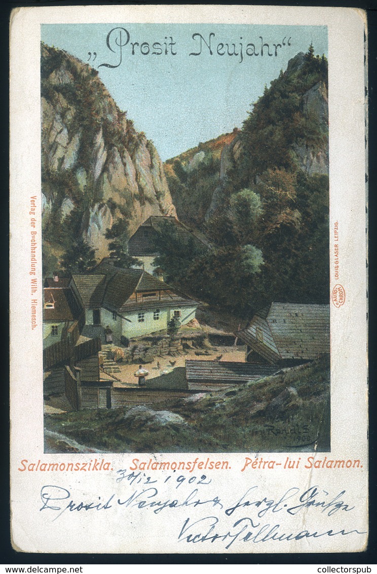 BRASSÓ 1902. Salamonszikla , Régi Képeslap  /  BRASOV Solomon Rock Vintage Pic. P.card - Hungary