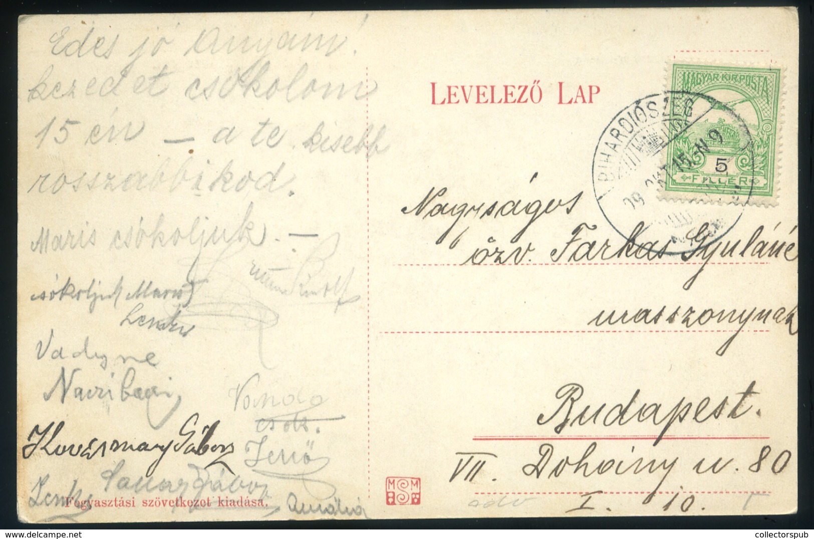 BIHARDIÓSZEG 1909  . Régi Képeslap  /  Vintage Pic. P.card - Hungría
