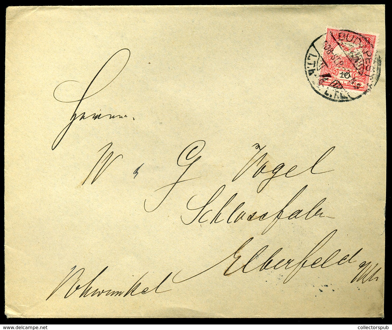 BUDAPEST 1908. Levél "R.T." Céglyukasztásos Bélyeggel Németországba  /  Letter Corp. Punched Stamp To Germany - Used Stamps