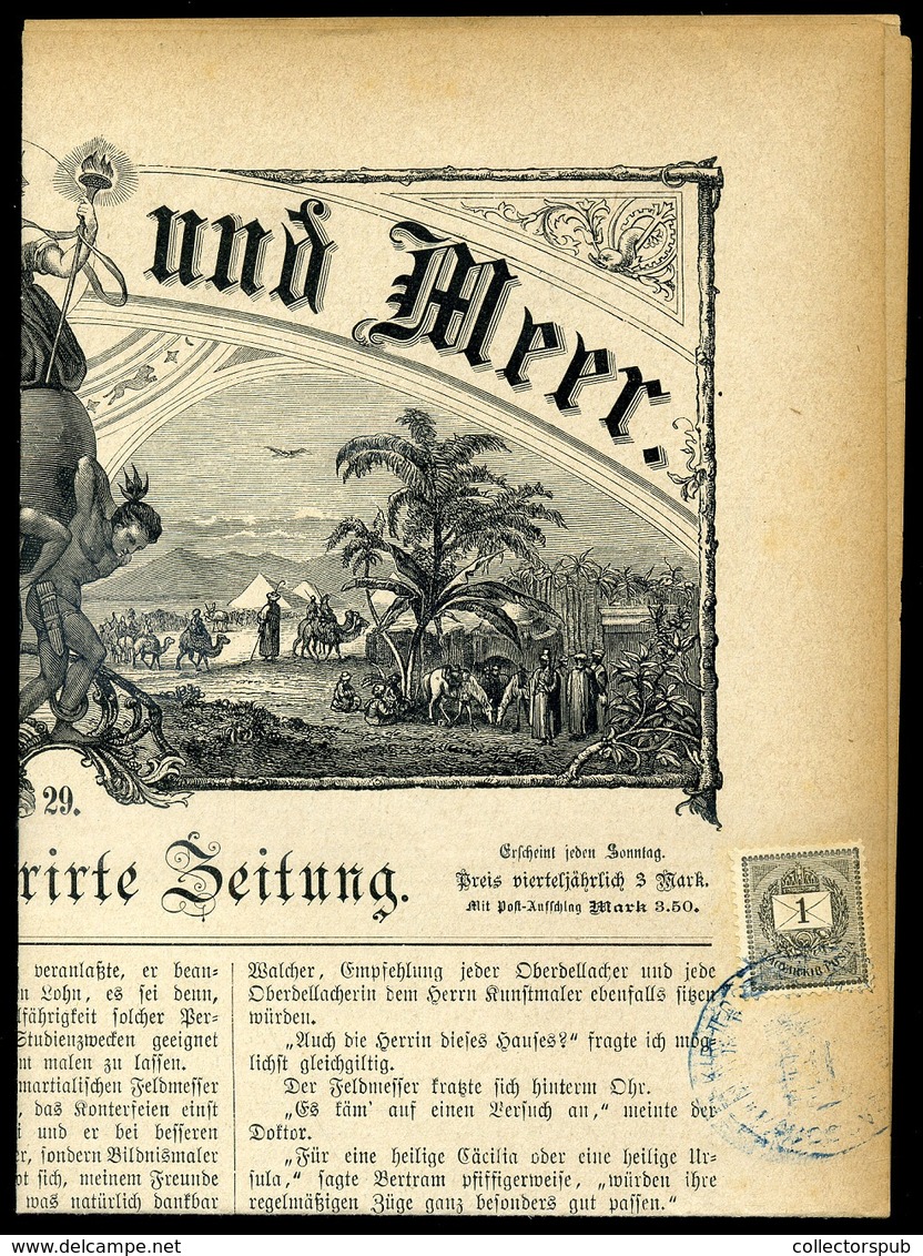 1892. Német újság Hírlapilleték Bélyeg Forgalmi 1Kr-ral!! Szép Minőségű, érdekes,kiállítási Darab !  /  German Newspaper - Used Stamps