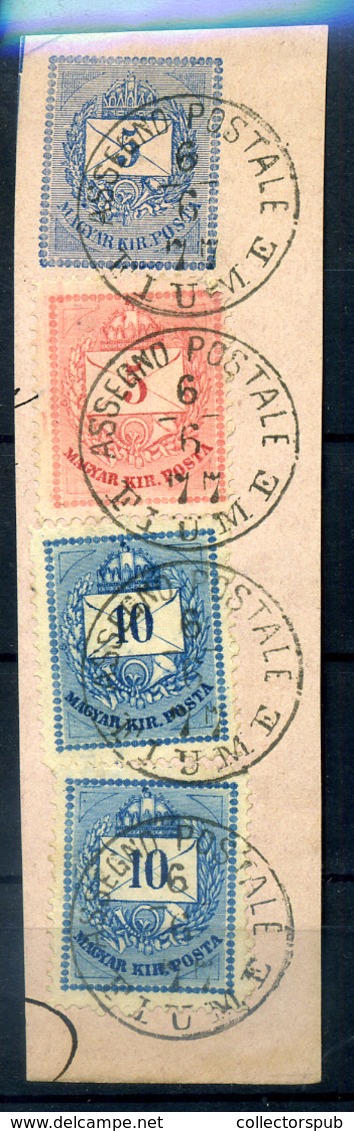 FIUME Utalvány Kivágás, Szép és Ritka Bélyegzés  /   Postal Money Order  Excision Nice Rare Pmk, - Used Stamps