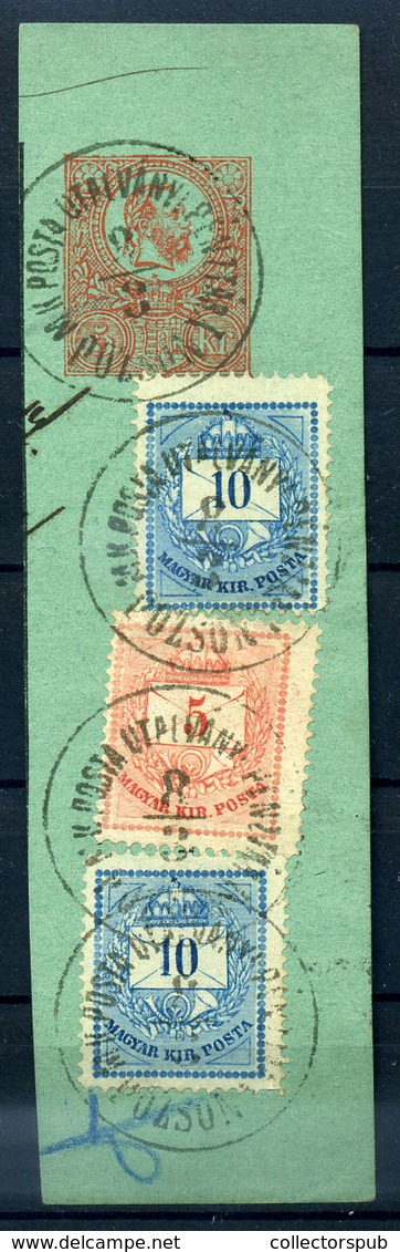 POZSONY Utalvány Kivágás, Szép és Ritka Bélyegzés, Vegyes Bérm.  /   Postal Money Order  Excision Nice Rare Pmk, Mix Fra - Used Stamps