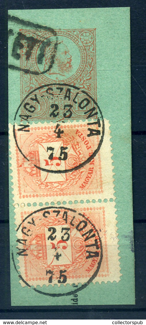 NAGYSZALONTA Utalvány Kivágás, 2*5Kr (I.t) Szép  Bélyegzés , Vegyes Bérm.  /   Postal Money Order  Excision 2*5 Kr Nice  - Used Stamps