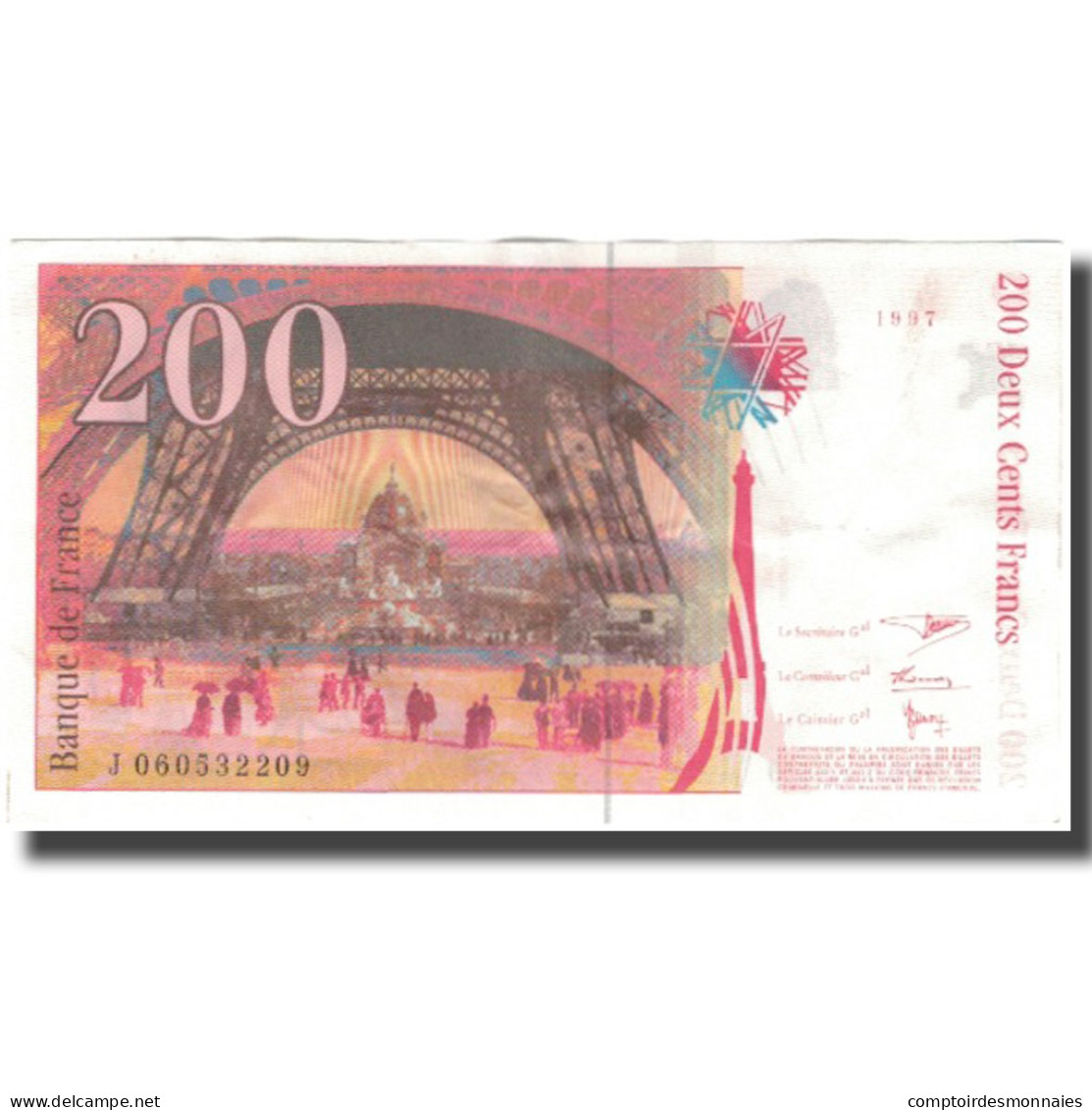 France, 200 Francs, Eiffel, 1997, TTB+, Fayette:75.4b, KM:159b - 200 F 1995-1999 ''Eiffel''