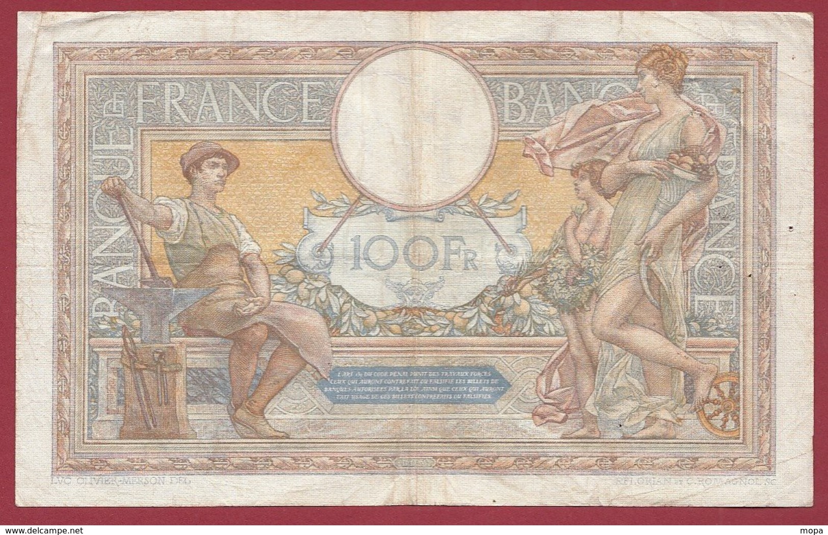 100 Francs "Luc Olivier Merson" Du 20/12/1932.DD----F/TTB+---ALPH .C.38296 - 100 F 1908-1939 ''Luc Olivier Merson''