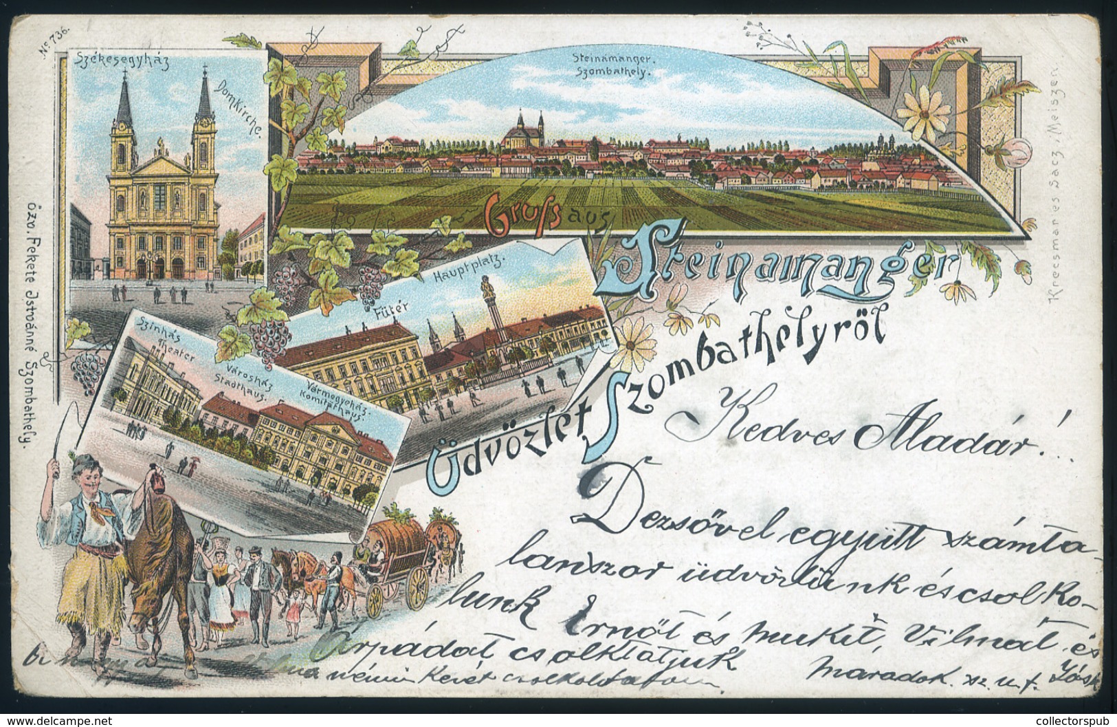 SZOMBATHELY 1899. Litho Képeslap  /  Litho  Vintage Pic. P.card - Hungary