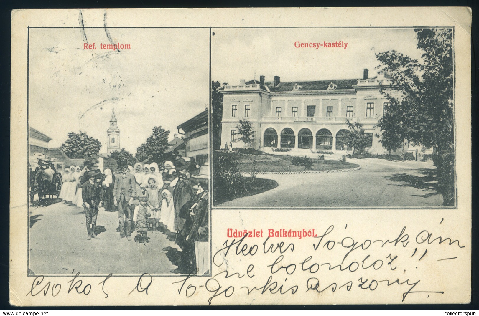 BALKÁNY 1909. Régi Képeslap, Kastély  /  Vintage Pic. P.card, Castle - Hungary