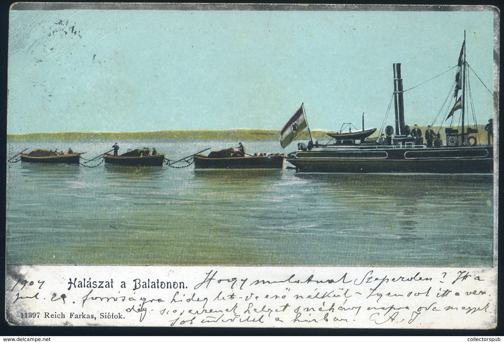 BALATON 1904. Halászat, Régi Képeslap - Hungary