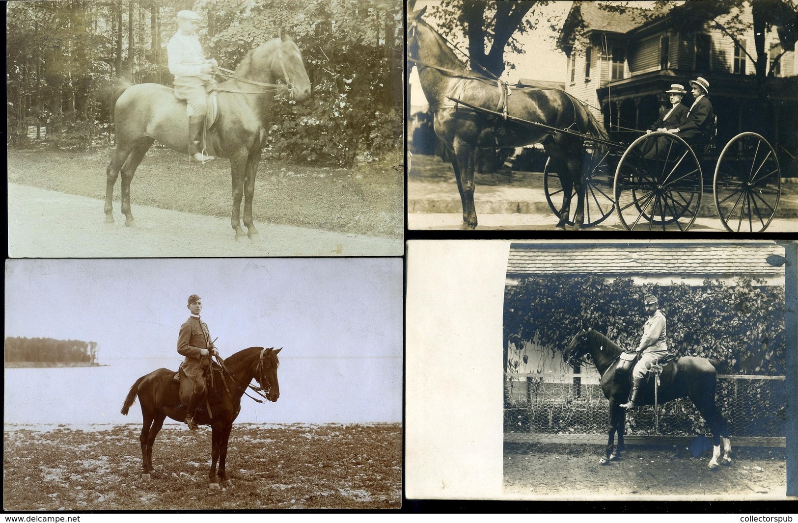 LOVASOK, LOVAK 42 db fotós képeslap, jó tétel!  /  HORSES, RIDERS 42 photo vintage pic. p.cards, good bundle