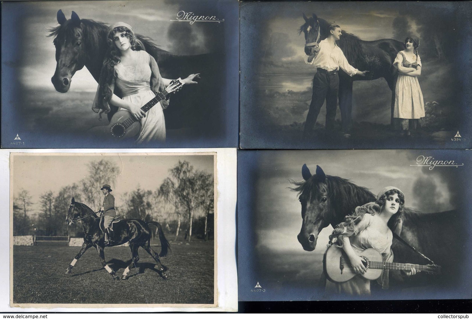 LOVASOK, LOVAK 61 db vegyes képeslap, jó tétel!  /  HORSES, RIDERS 61 various vintage pic. p.cards good bundle
