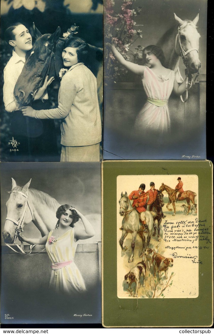 LOVASOK, LOVAK 61 db vegyes képeslap, jó tétel!  /  HORSES, RIDERS 61 various vintage pic. p.cards good bundle