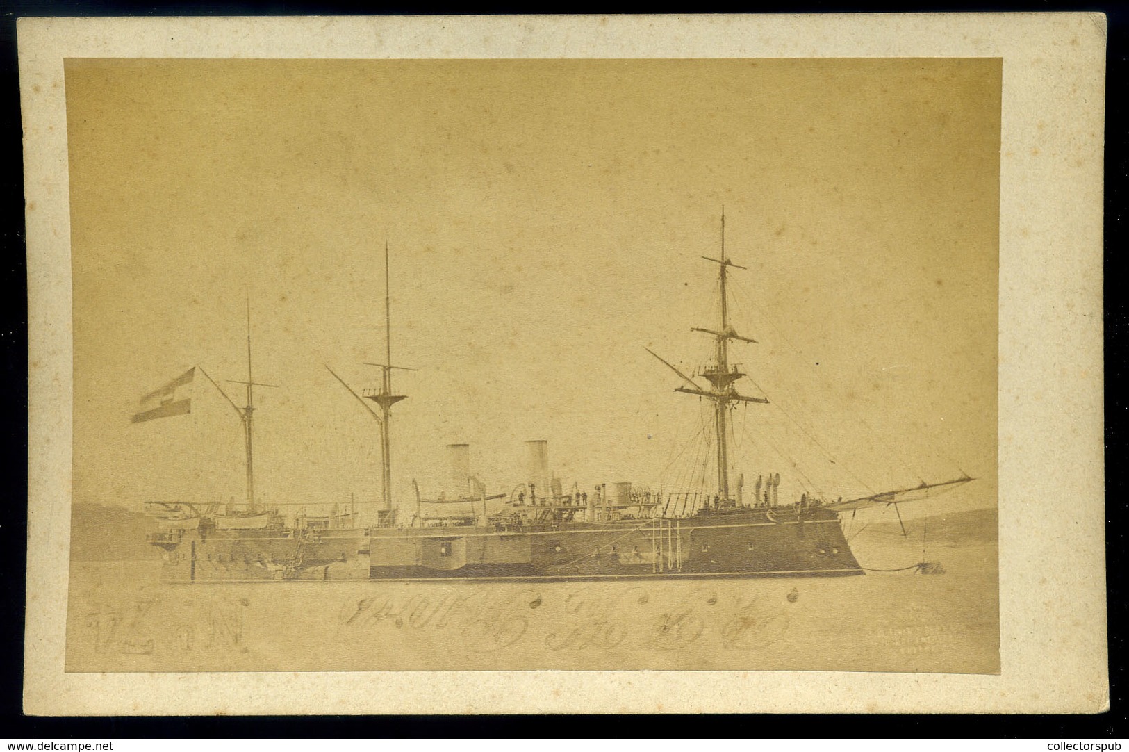 1890. Cca K.u.K. Haditengerészet, Hadihajók, Régi Cabinet Fotó  /  KuK NAVY Battleships Vintage Cabinet Photo - Sonstige & Ohne Zuordnung