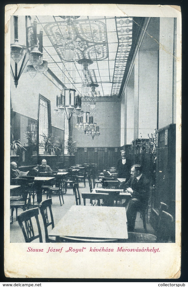 MAROSVÁSÁRHELY 1917. Stausz Kávéház, Régi Képeslap (sarok Törés)  /  Café Stausz Vintage Pic. P.card (corner Tear) - Hungary