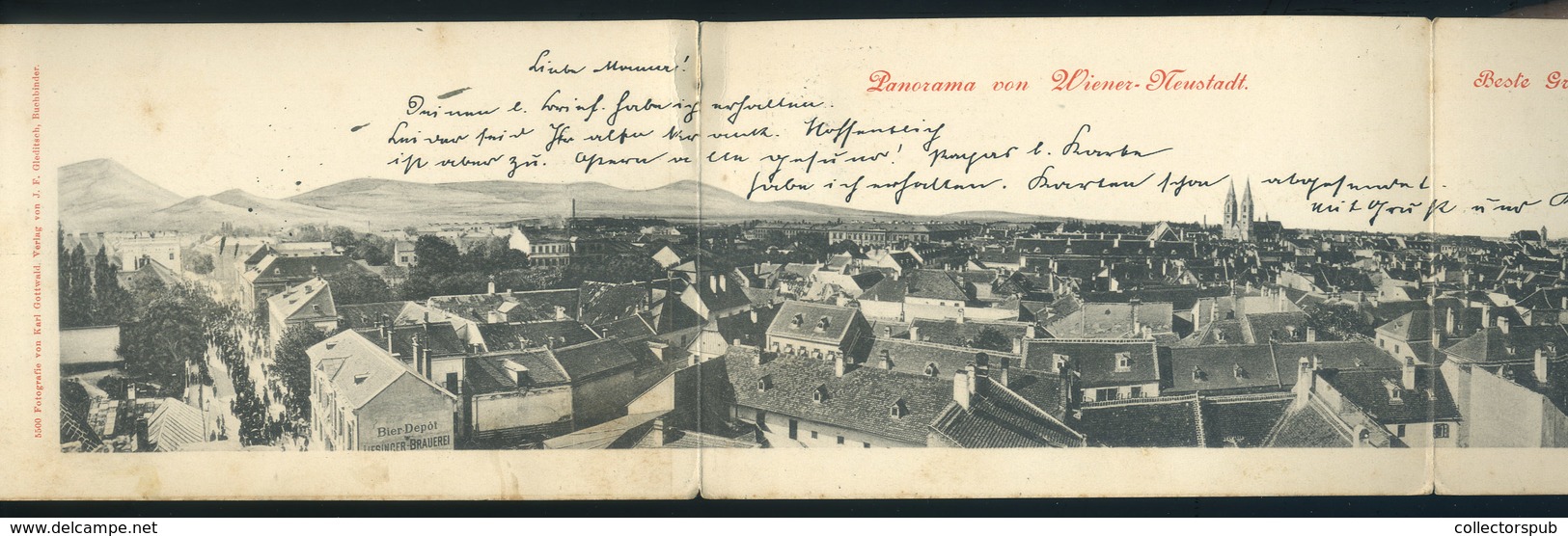 AUSZTRIA 1900. Wiener Neustadt Panoráma 3 Részes Képeslap  /  AUSTRIA Wiener Neustadt Panorama 3 Part Vintage Pic. P.car - Other & Unclassified