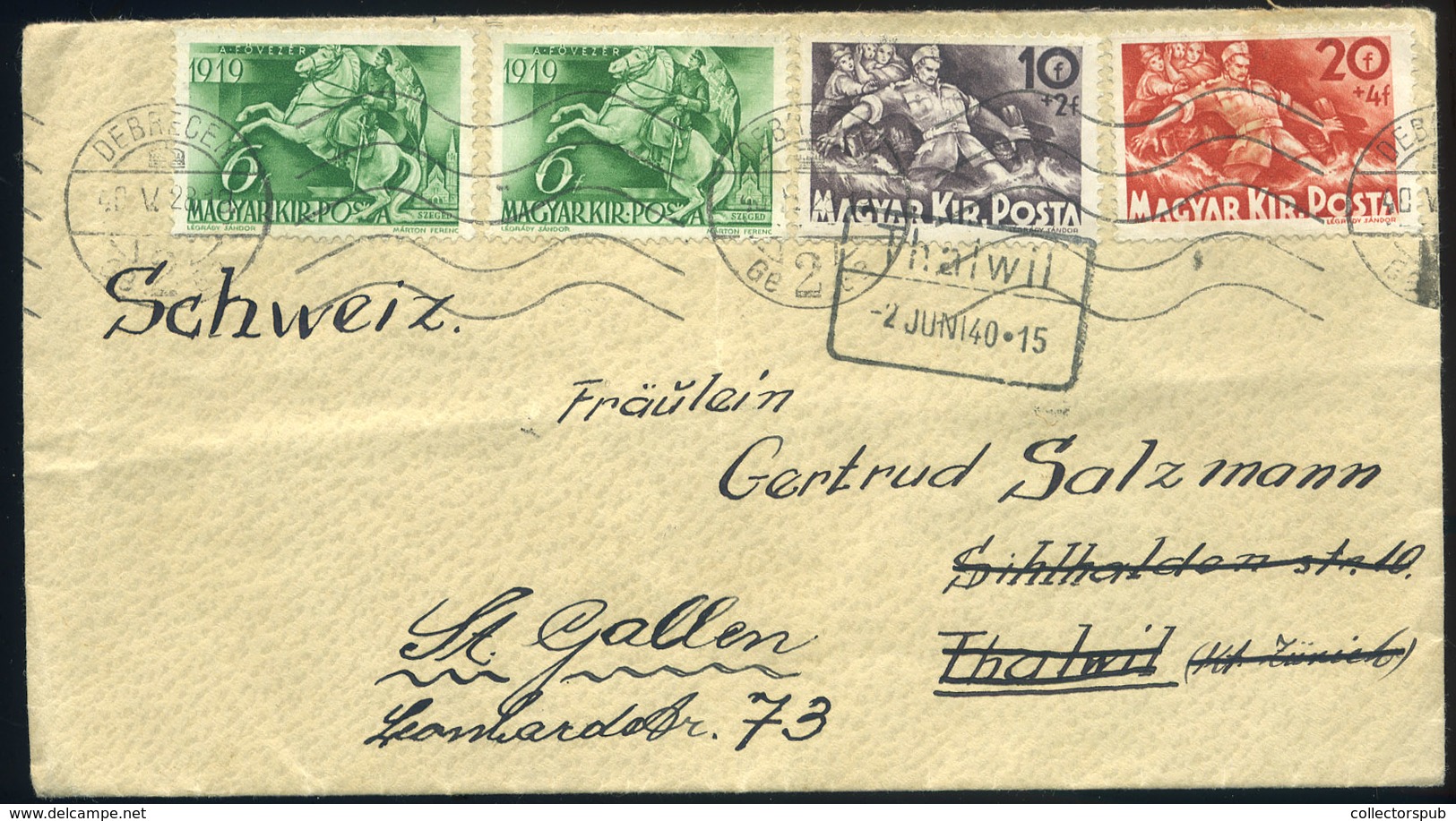 DEBRECEN 1940. Levéll Svájcba Küldve  /  Letter To Switzerland - Covers & Documents