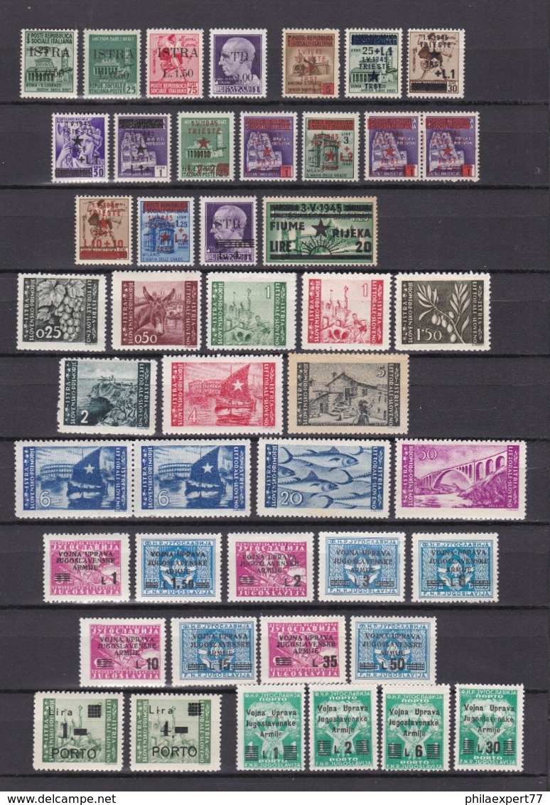 Jugoslawien - 1945/47 - Ausgaben Für Istrien Und Das Slowenische Küstenland - Sammlung - Ungebr./Postfrisch - Unused Stamps