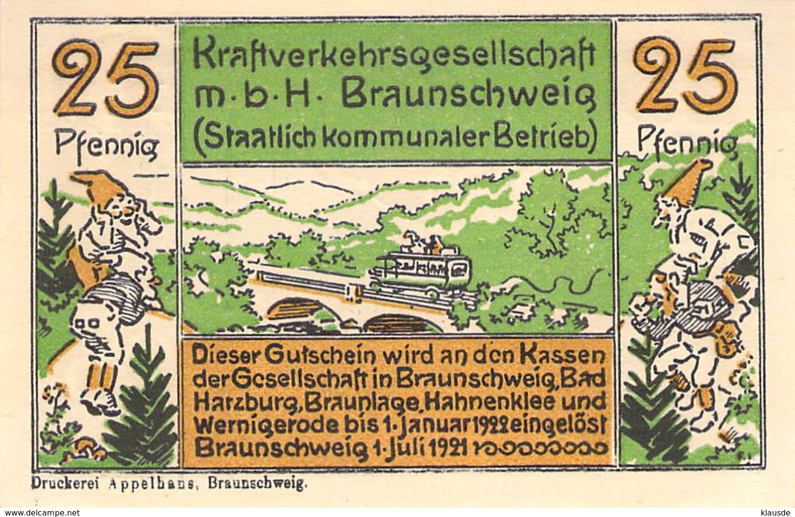 25,75 Pfg + 1,60 Mark Satz Stadt  Braunschweig Kraftverkehrsgesellschaft UNC (I) - [11] Lokale Uitgaven