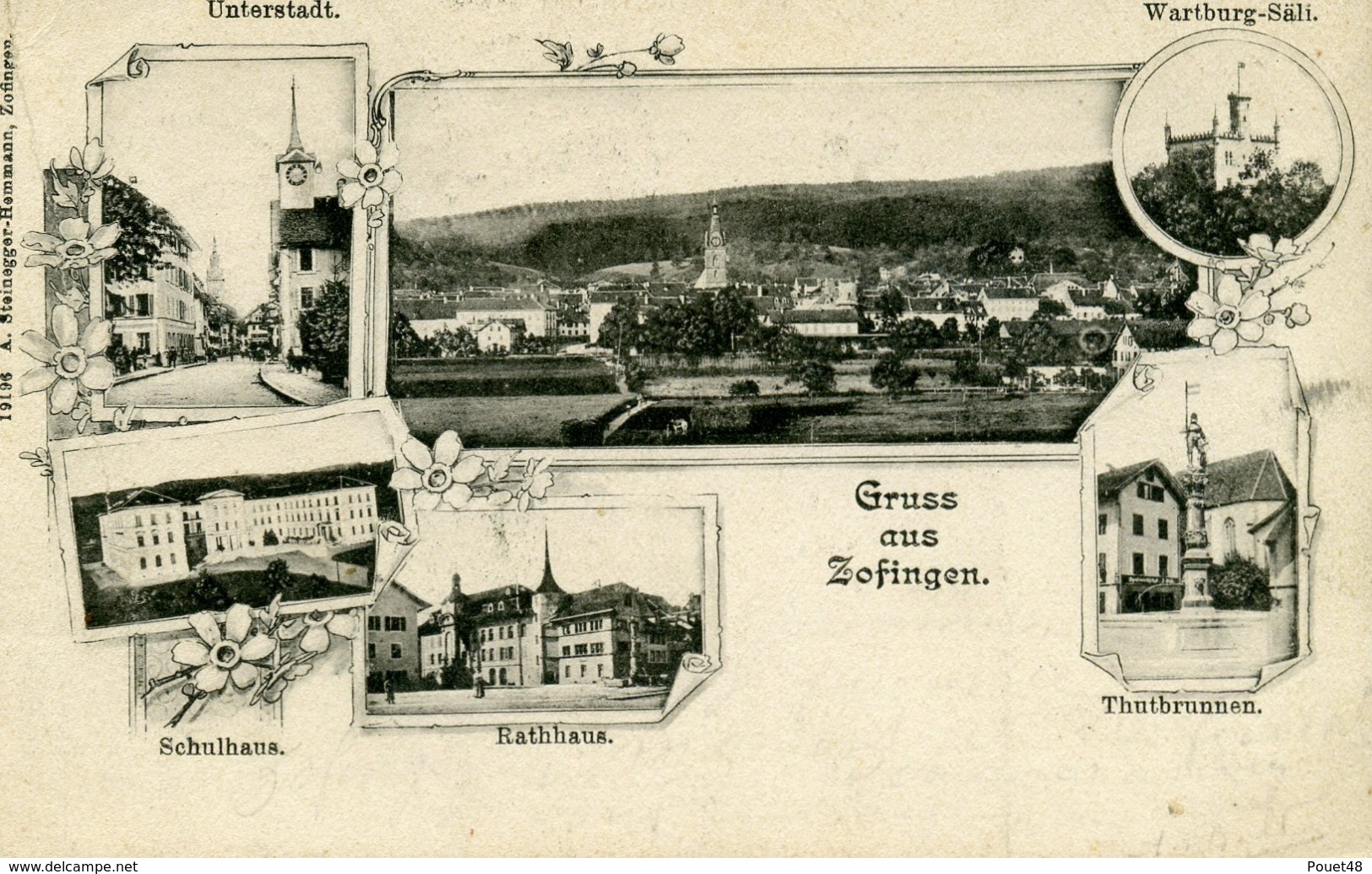 SUISSE - Gruss Aus Zofingen.Multivues. Cachets 1900 - Zofingue