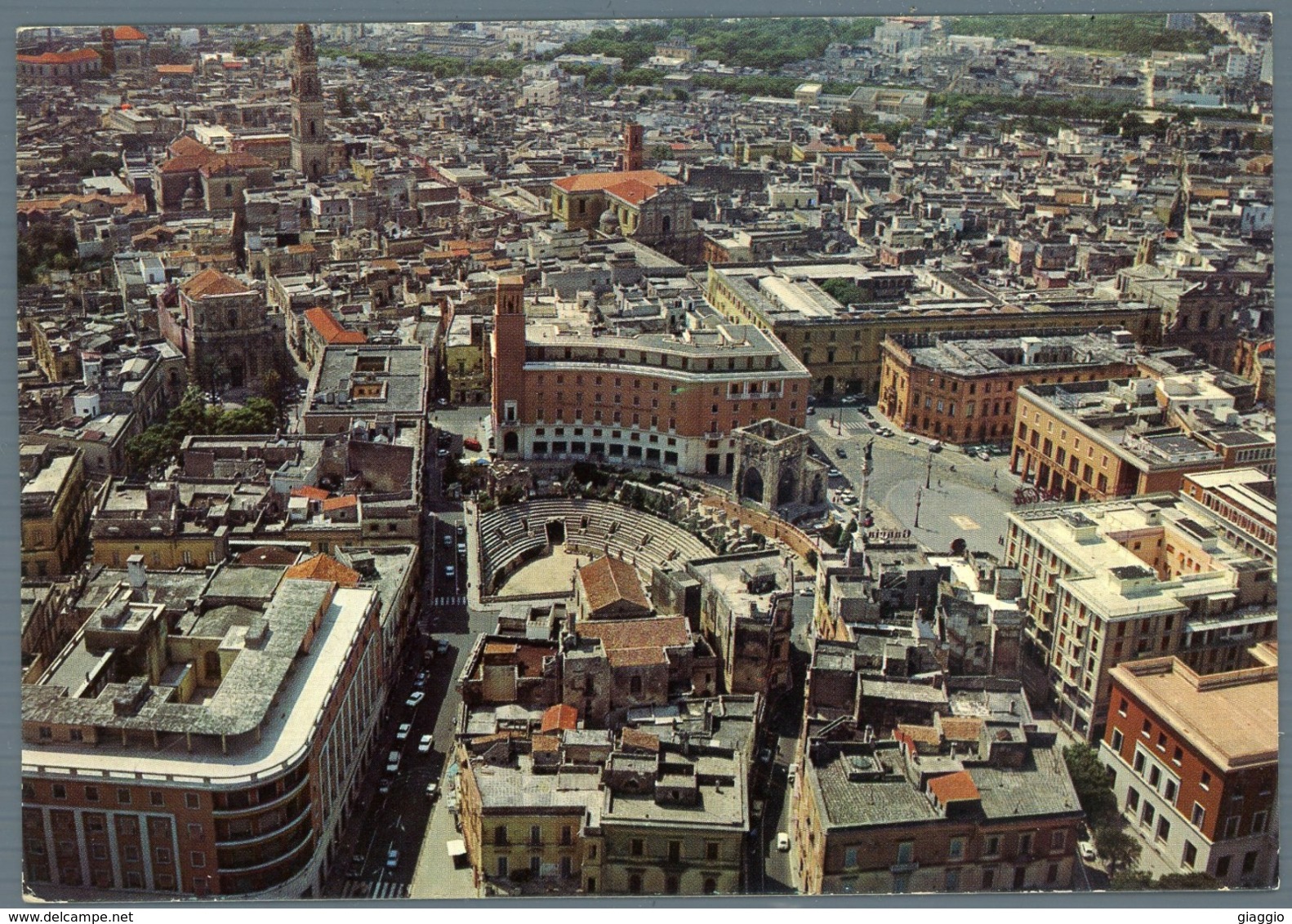 °°° Cartolina - Lecce Dall'aereo Centro Città Viaggiata °°° - Lecce