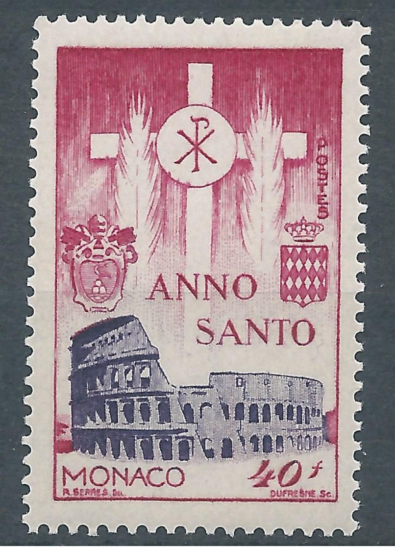 MONACO 1951 - YT N°362 - 40 F. Lilas-rose Et Violet - Ruines Du Colisée - Année Sainte - Neuf** - TTB Etat - Nuovi