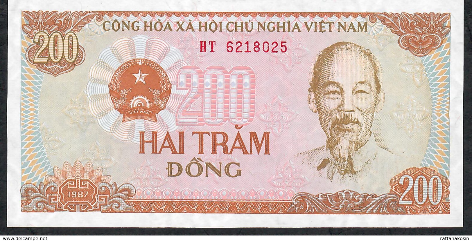 VIETNAM P100b 200 DONG 1987 #HT   UNC. - Vietnam