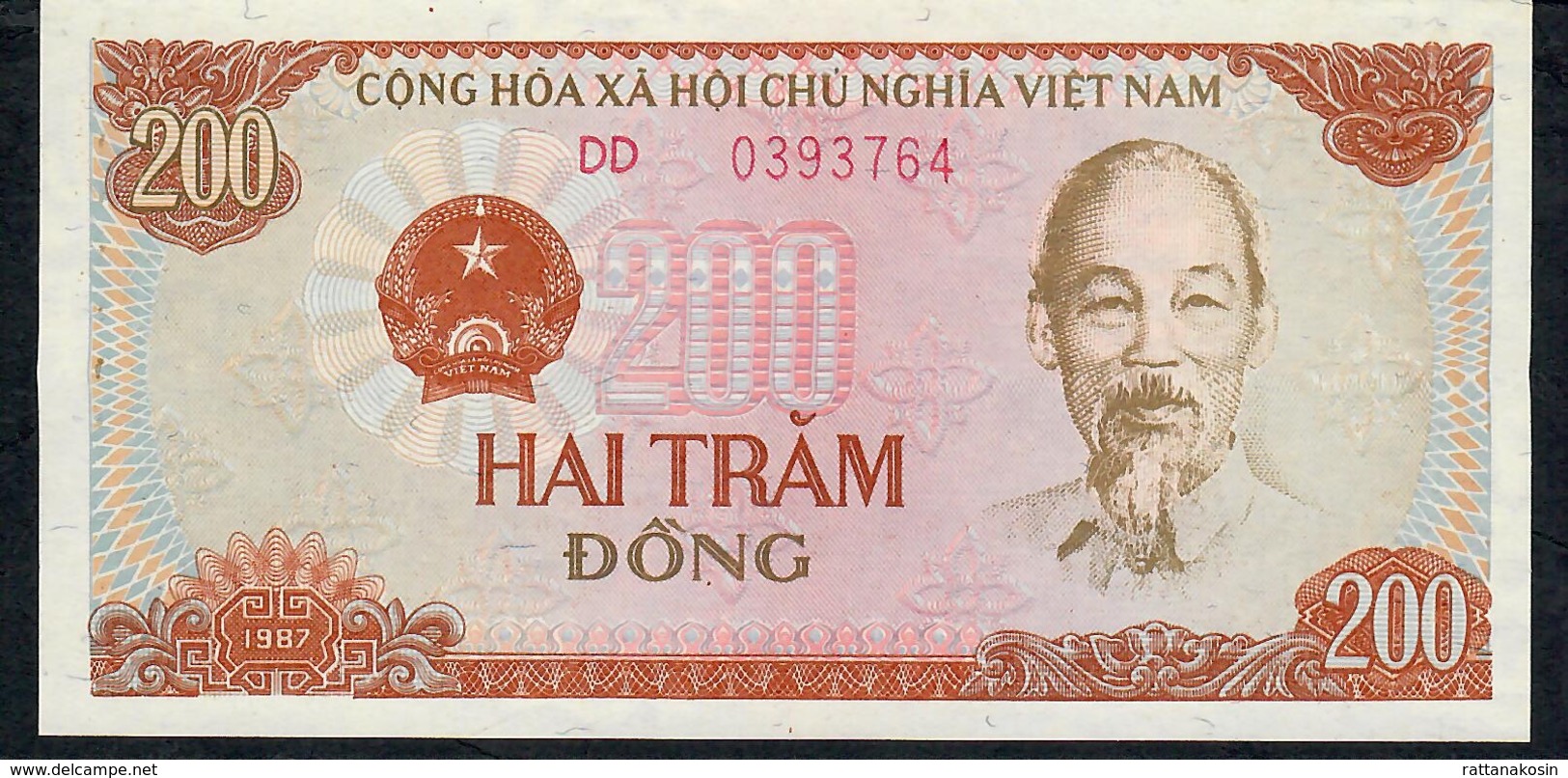 VIETNAM P100a 200 DONG 1987 #DD  UNC. - Vietnam