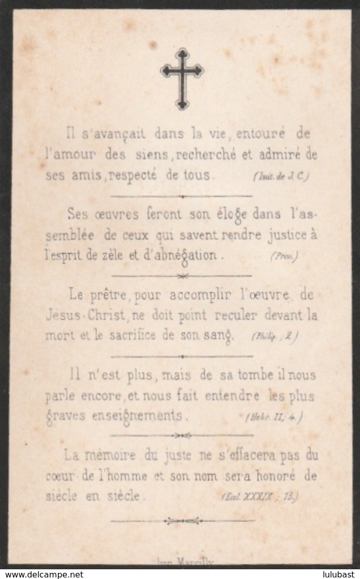 Faire-part De Décès De Mgr Georges DARBOY, Archevêque De Paris, Fusillé à La Roquette  Le 24 Mai 1871. (fin De La Commun - Décès