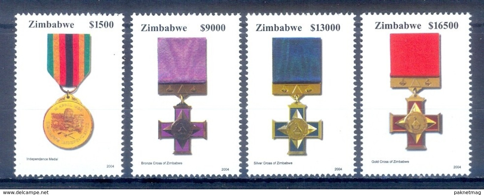 O96- Zimbabwe 2004 Independence & Cross Medals. - Zimbabwe (1980-...)