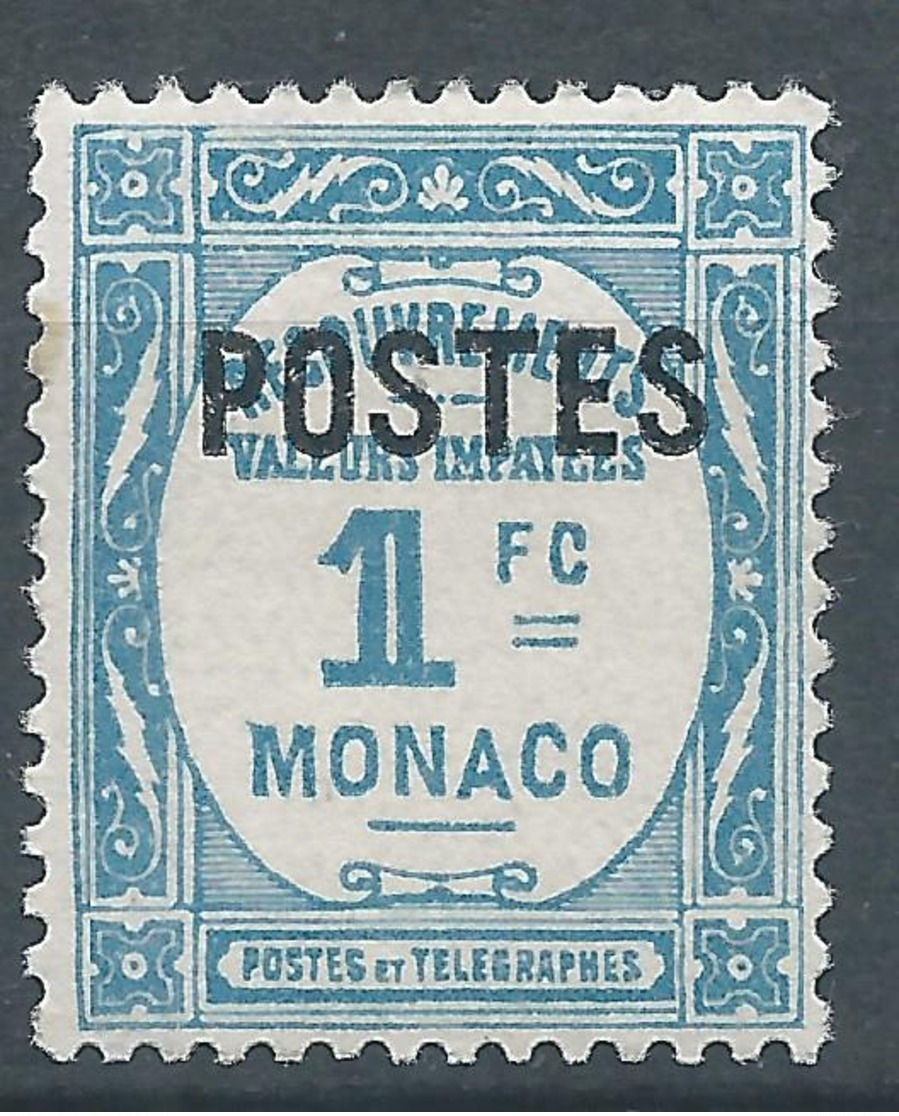 MONACO 1937 - YT N°150 - 1 F. Bleu Clair - Timbres Taxe De 1924-32 Surchargés - Neuf** - TTB Etat - Neufs