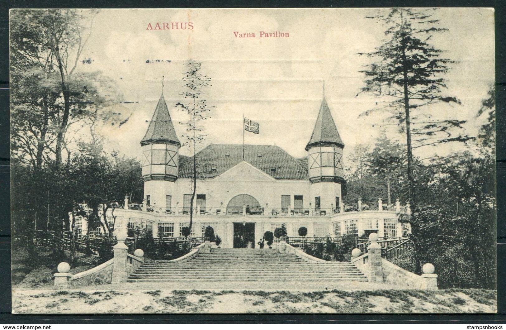 1909 Denmark Varna Pavillion Aarhus Postcard Sær-maskinstempel Aarhus Landsudstill. Exhibition Machine Cancel - Covers & Documents