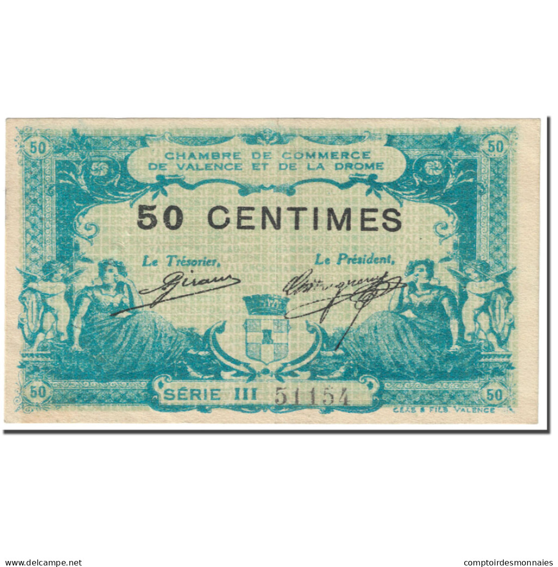 France, Valence, 50 Centimes, 1915, SUP, Pirot:127-6 - Camera Di Commercio