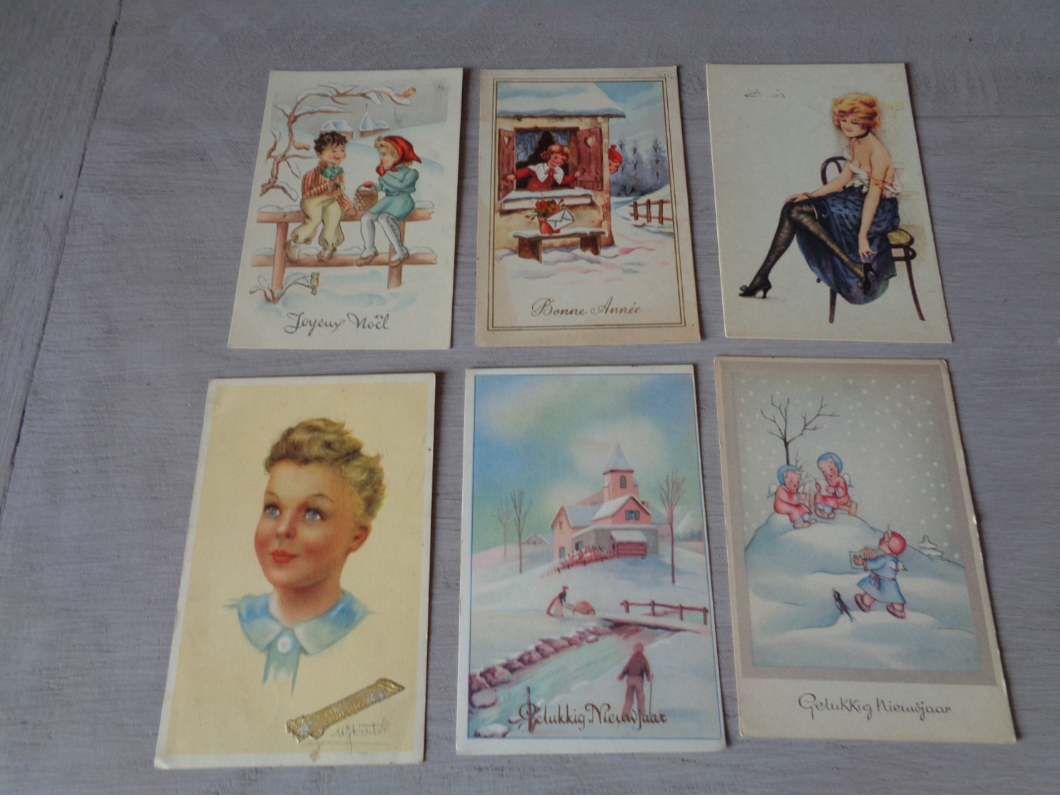 Beau lot de 60 cartes postales de fantaisie      Mooi lot van 60 postkaarten fantasie   - 60 scans