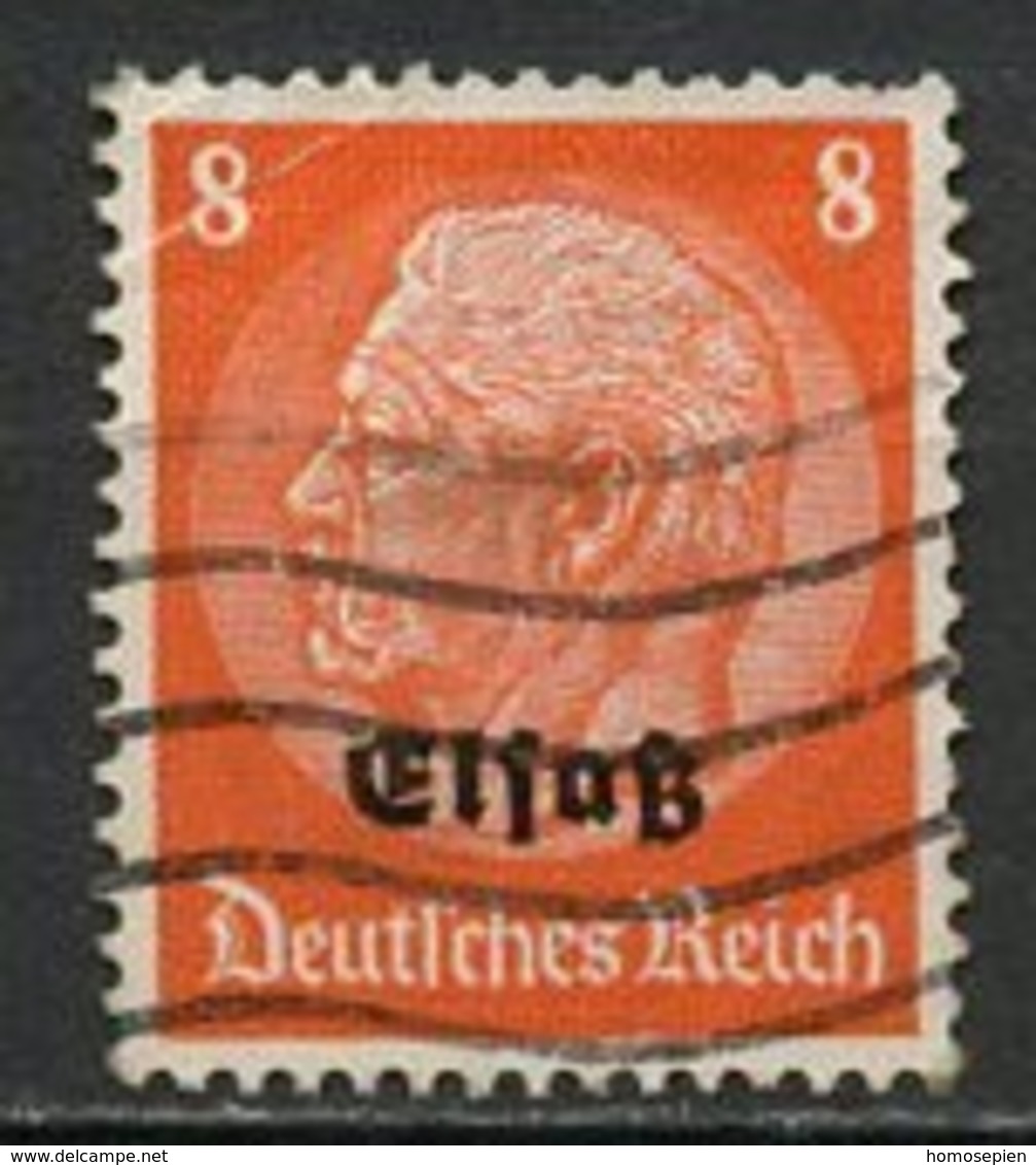 France - Frankreich Alsace Lorraine 1940 Y&T N°AL12 - Michel N°E5 (o) - 8p Hindenburg Surchargé Elsaß - Used Stamps