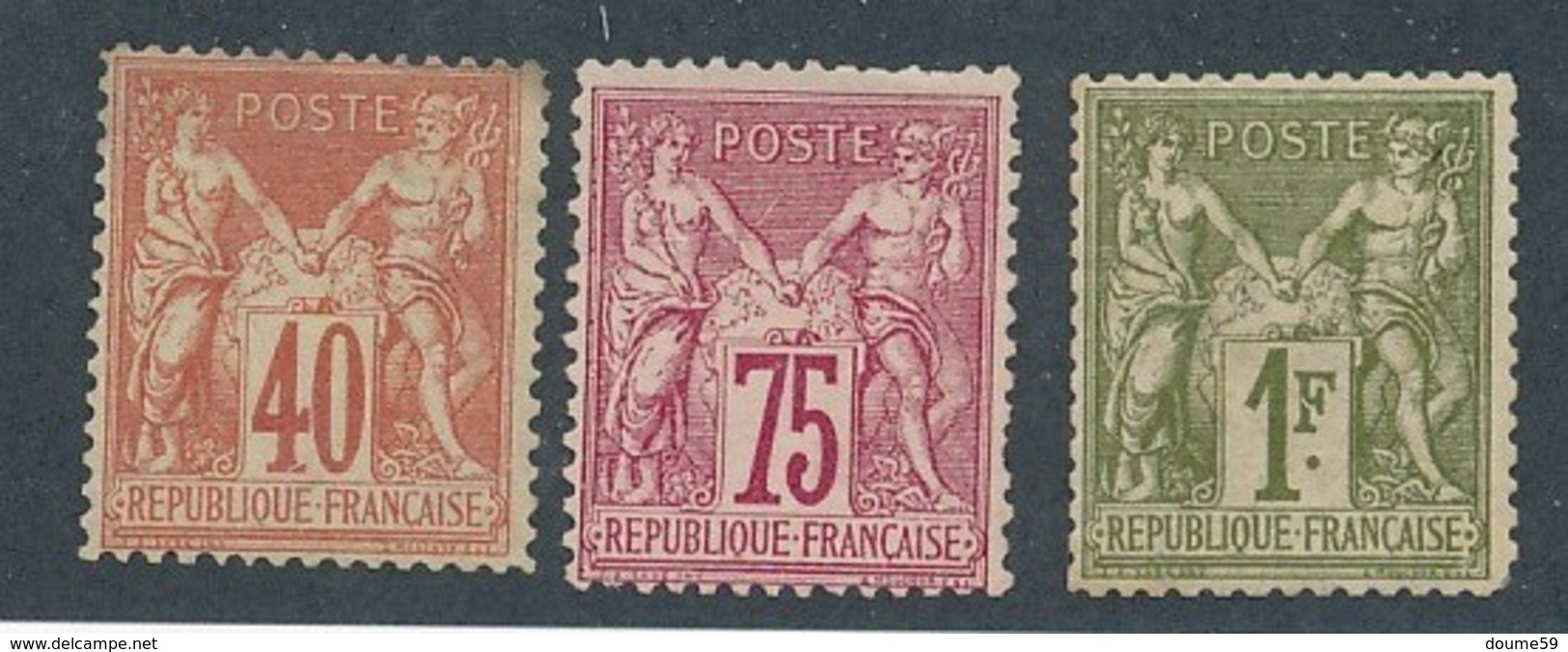 DD-217: FRANCE: Lot Avec Type "SAGE N/B" N°70-71-72 *GNO Ou NSG 2ème Choix (dentelure) - 1876-1878 Sage (Tipo I)