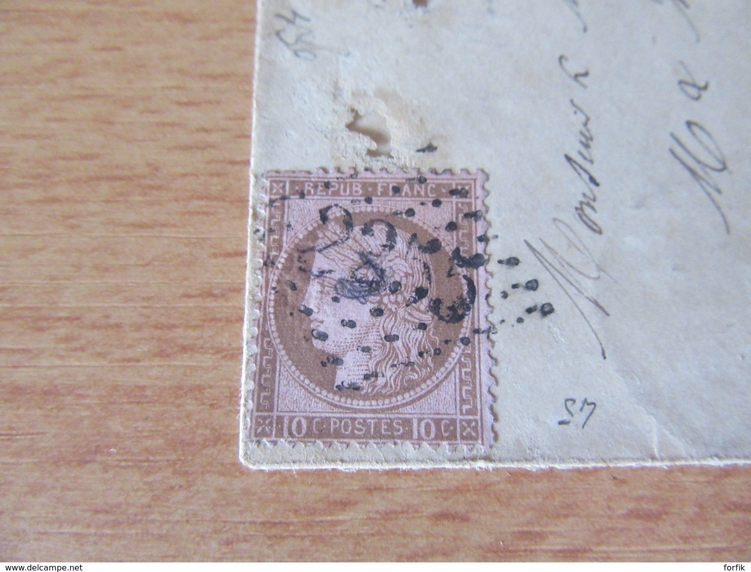 Timbre Cérès 10c YT N°54 Sur Enveloppe - GC 2355 Mézin Vers ?? - 1875 - 1871-1875 Ceres
