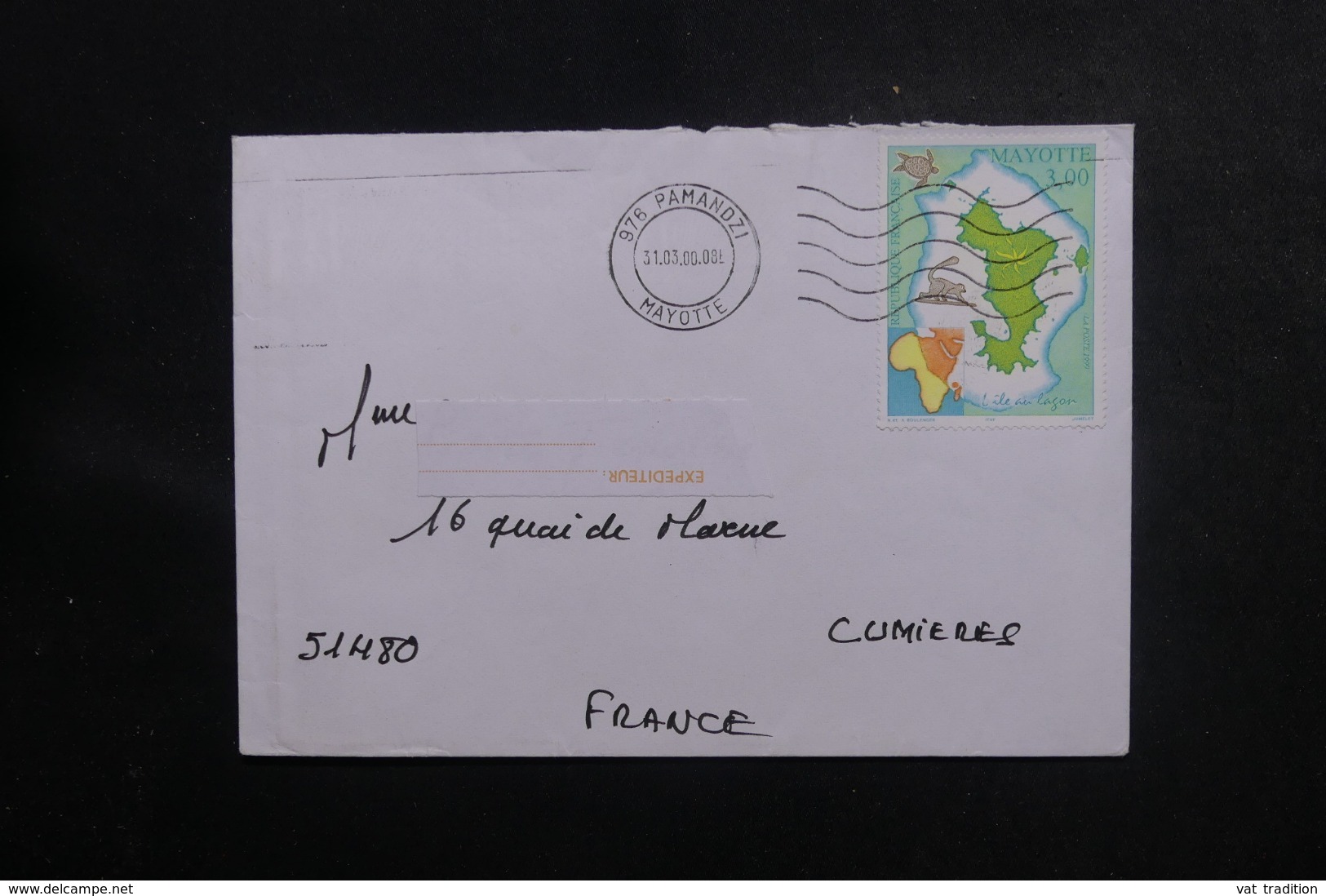 MAYOTTE - Enveloppe De Pamandzi Pour La France En 2000, Affranchissement Plaisant - L 47044 - Cartas & Documentos